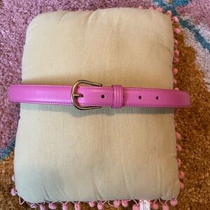 Talbots Pink Leather Belt with Silver Buckle